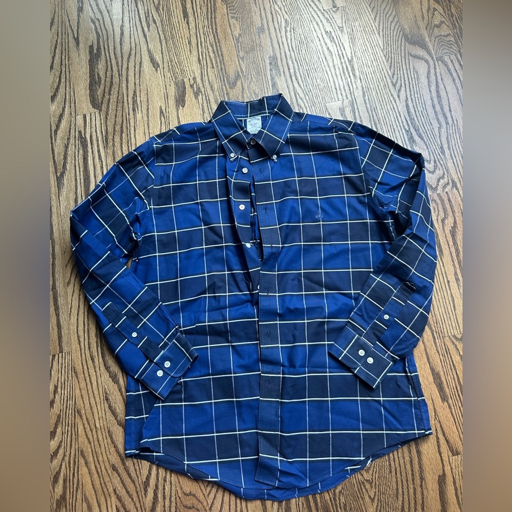 Brooks Brothers Navy Plaid Men's Shirt